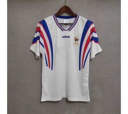 France 1996 EuroCup Away White Soccer Jersey